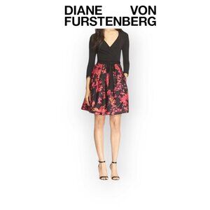 Diane von Furstenberg Jewel Wool Silk Wrap Minidress Size 0 Luxury DVF Dress